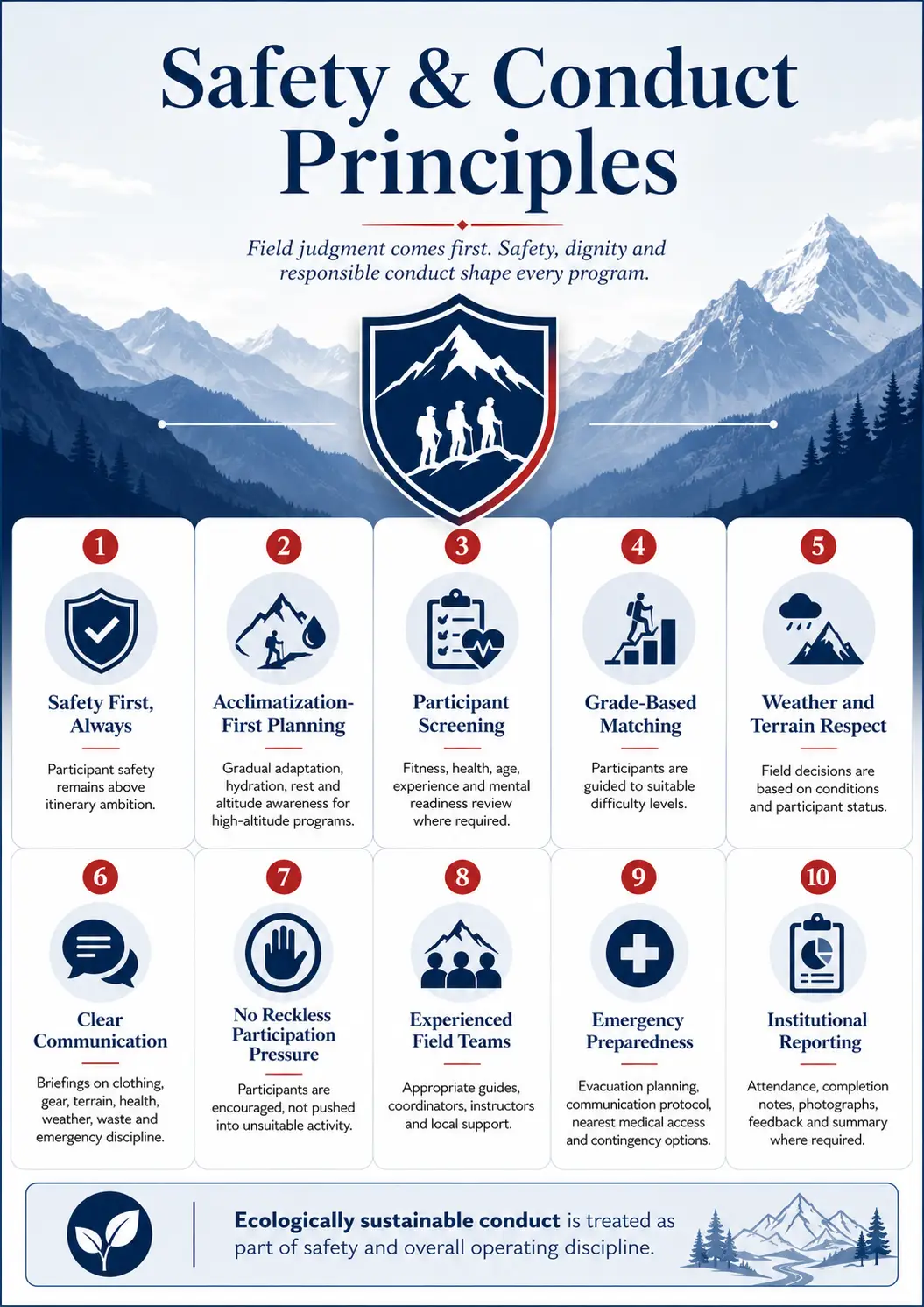 Safety and conduct principles for Himalayan outdoor programs