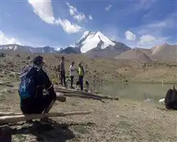Kang Yatse 2 Expedition – resting near the lake with kang yatse 2 in background | Himalayan High